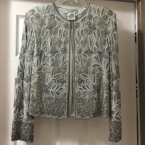 Vintage Papell beaded evening coat jacket